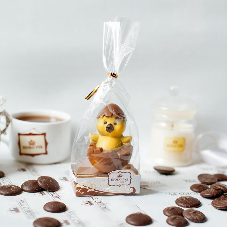 Фигурное изделие из молочного шоколада "Цыпленок желтый", 40 г