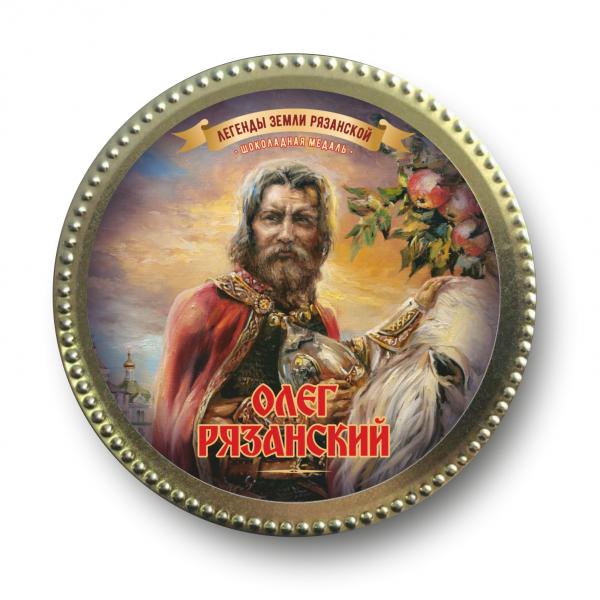 Шоколадная медаль "Олег Рязанский" молочный шоколад